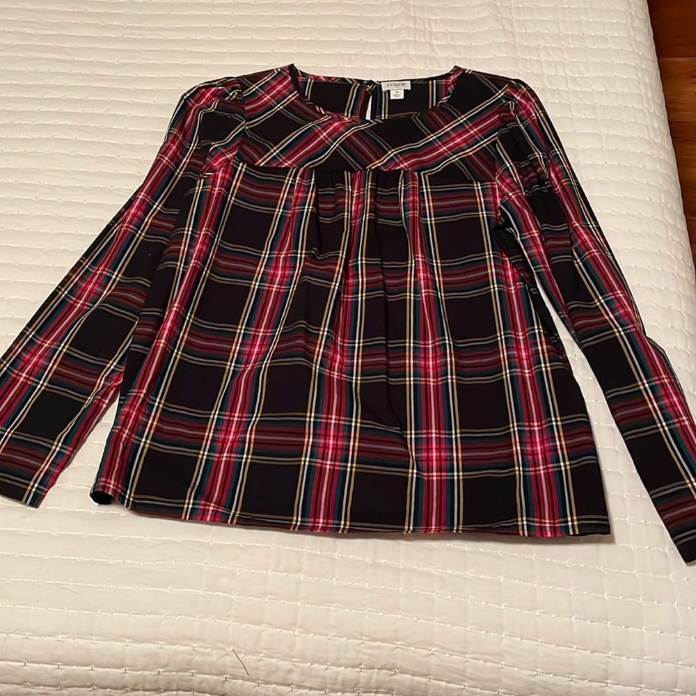 J. Crew Factory Black and Red Plaid Long Sleeve Shirt